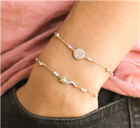 Bracelet Rue des Mille Stardust Double in Silver Cubic Zirconia BRZ-018 M1 COR AU - BRZ-018 M1 COR AU
